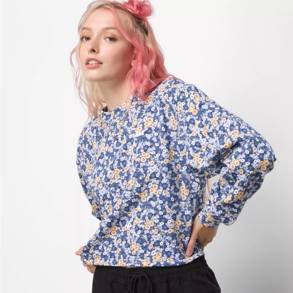 Vans Blue Floral Sweatshirt